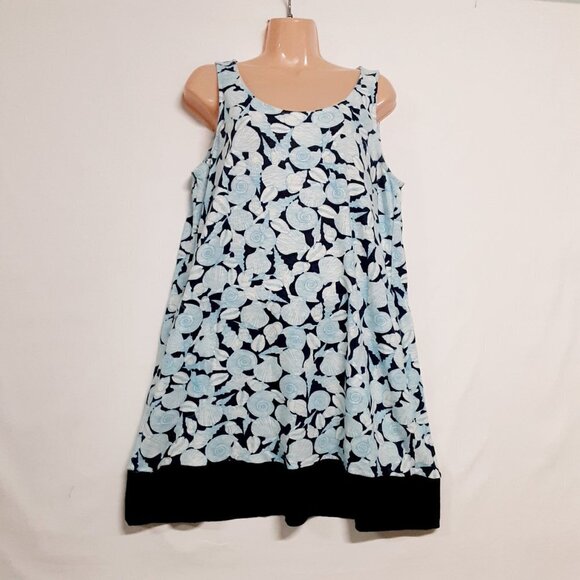 J. Jill Seashell Womens A-line Sleeveless Dress Size MP Blue Side Pockets - Picture 3 of 12